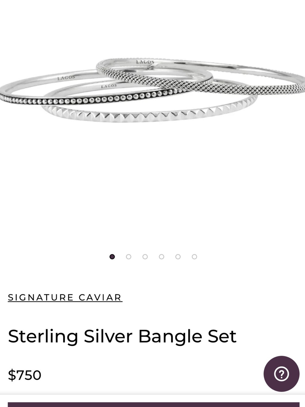 LAGOS Sterling Silver Bangle Bracelet Set of 3 - Picture 3 of 12